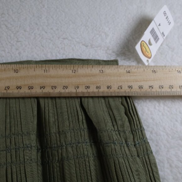 Talbots Maxi/Prairie Skirt (4) and Short Sleeve Shirt (M) Moss Green NWT - Picture 9 of 13